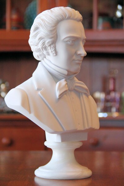 Franz Peter Schubert Bust Head Sculpted Portrait Statue Marble Sculptures